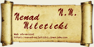 Nenad Mileticki vizit kartica